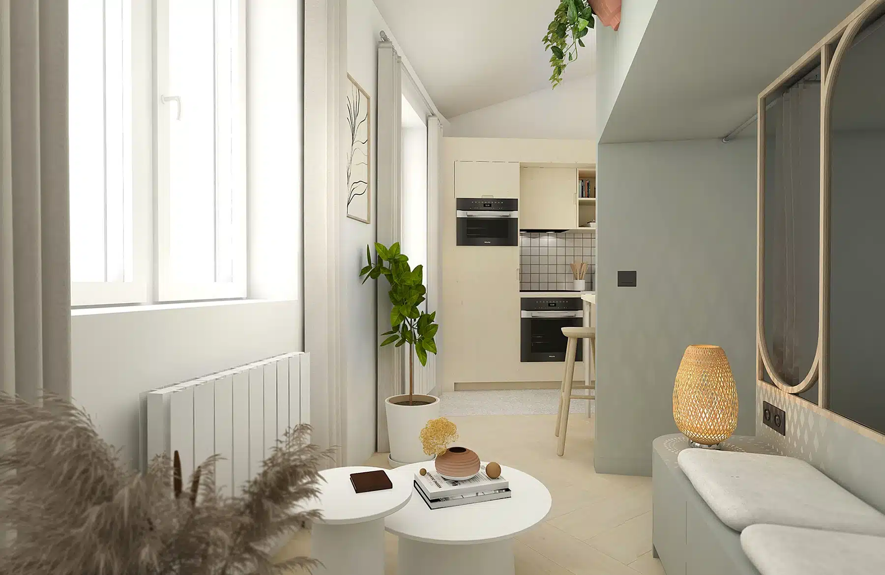 Rénovation complète d'un studio à Paris. Architectes d'intérieur spécialisés en petites surfaces.